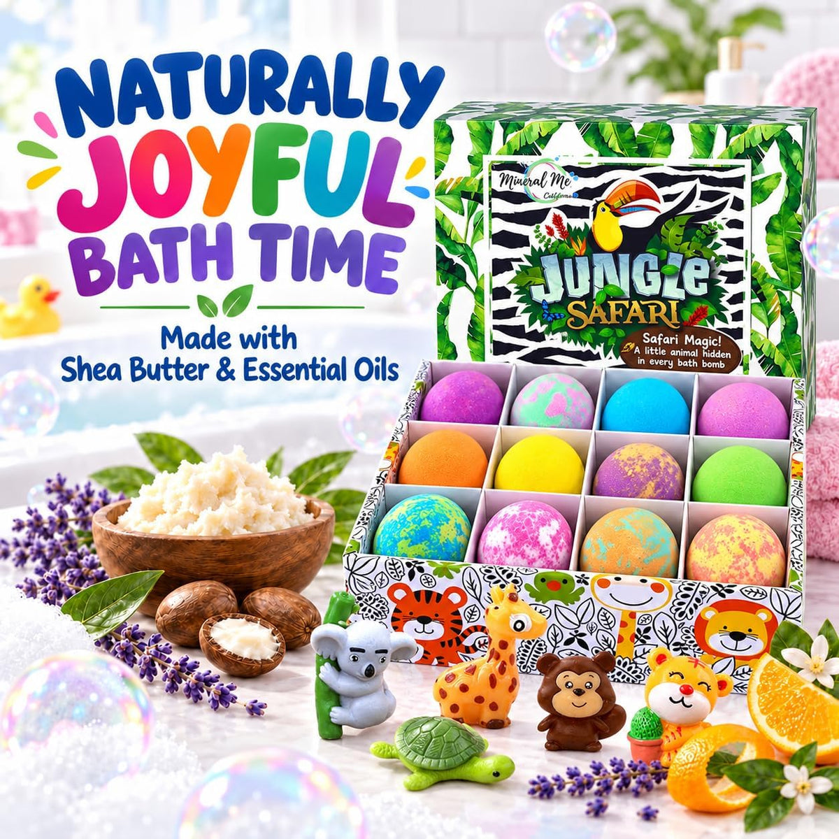 Bath Bombs for Kids with Surprise Inside, 12 Bubble Bath Fizzies with Toys