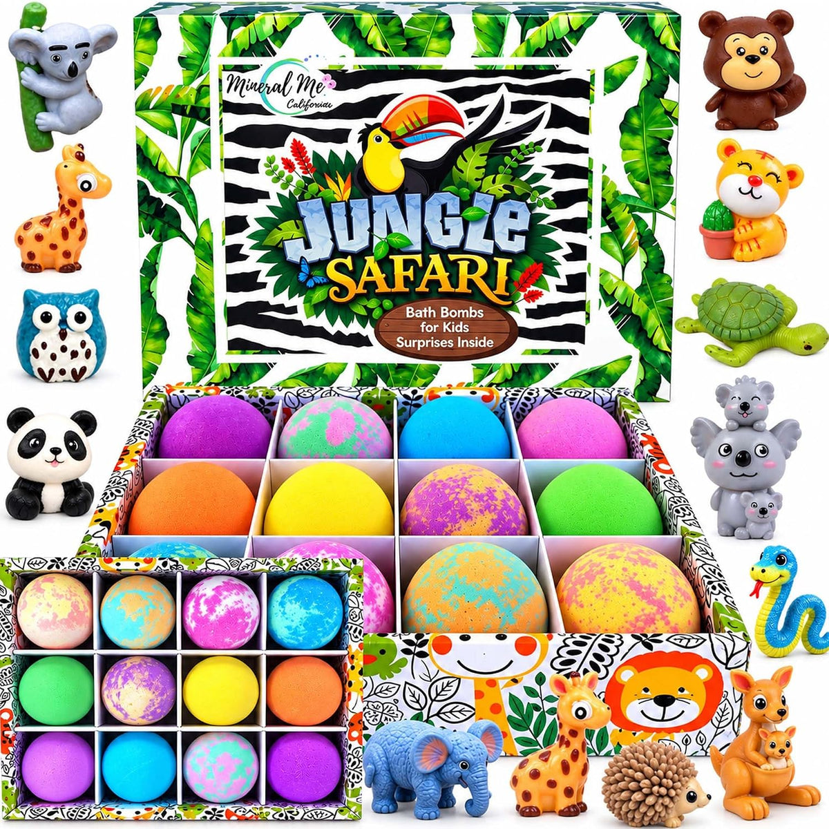 Bath Bombs for Kids with Surprise Inside, 12 Bubble Bath Fizzies with Toys