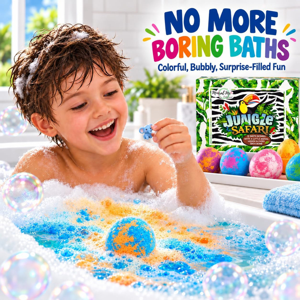 Bath Bombs for Kids with Surprise Inside, 12 Bubble Bath Fizzies with Toys
